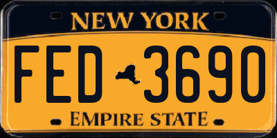 NY license plate FED3690