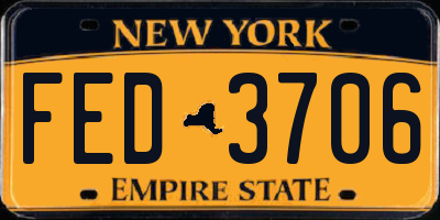 NY license plate FED3706