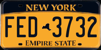 NY license plate FED3732
