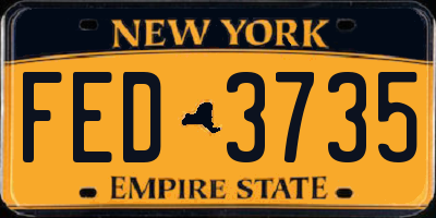 NY license plate FED3735