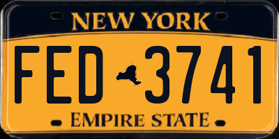 NY license plate FED3741