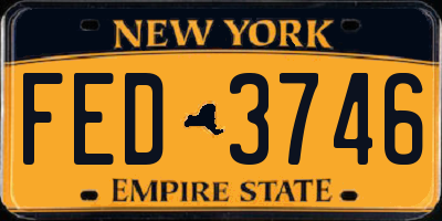 NY license plate FED3746