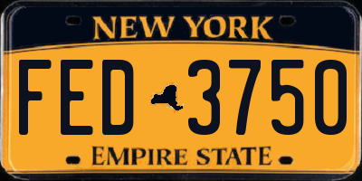 NY license plate FED3750