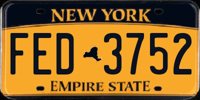 NY license plate FED3752