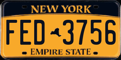 NY license plate FED3756