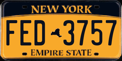 NY license plate FED3757