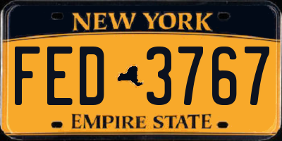 NY license plate FED3767