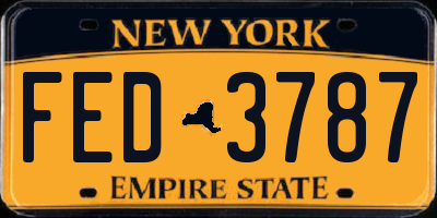 NY license plate FED3787