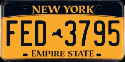 NY license plate FED3795
