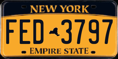 NY license plate FED3797