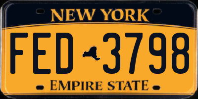 NY license plate FED3798