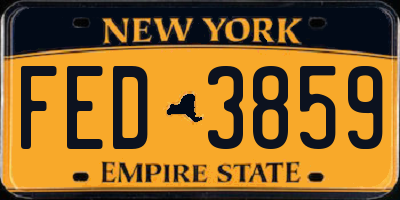 NY license plate FED3859