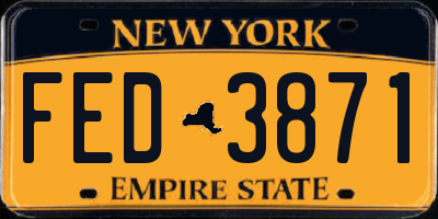 NY license plate FED3871