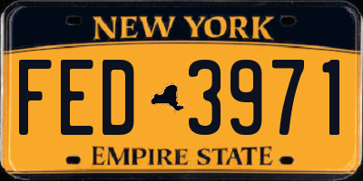 NY license plate FED3971