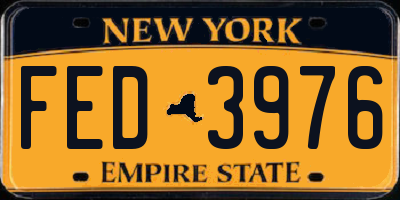 NY license plate FED3976