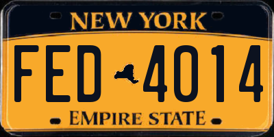 NY license plate FED4014