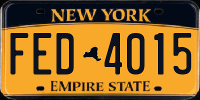 NY license plate FED4015