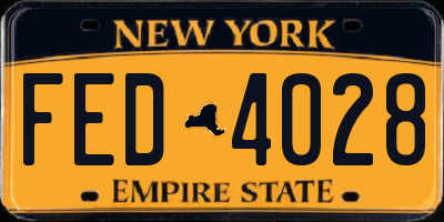 NY license plate FED4028