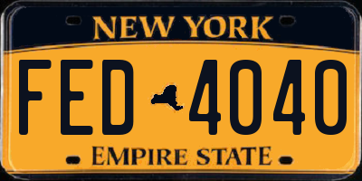 NY license plate FED4040