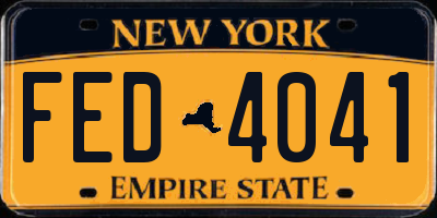 NY license plate FED4041