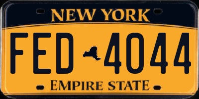 NY license plate FED4044