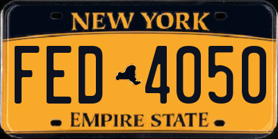 NY license plate FED4050