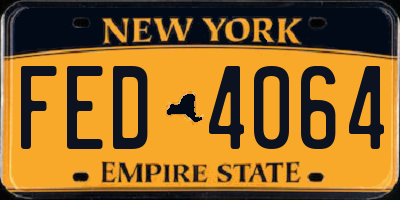 NY license plate FED4064