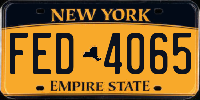 NY license plate FED4065