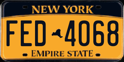 NY license plate FED4068