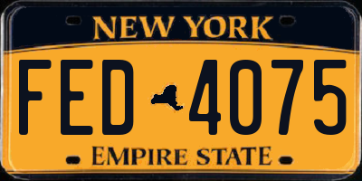 NY license plate FED4075