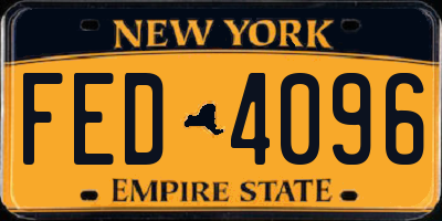 NY license plate FED4096