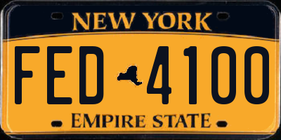 NY license plate FED4100