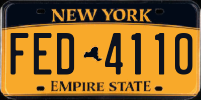 NY license plate FED4110