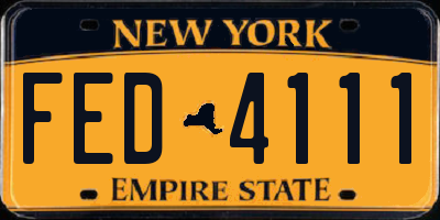 NY license plate FED4111