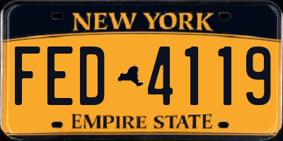 NY license plate FED4119
