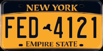 NY license plate FED4121