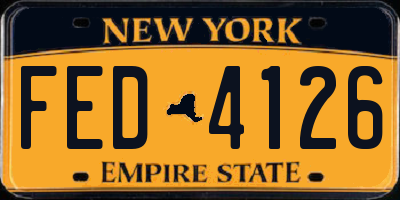 NY license plate FED4126