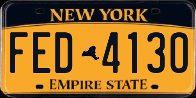 NY license plate FED4130