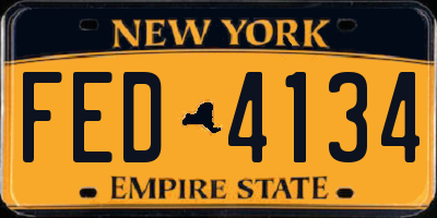 NY license plate FED4134
