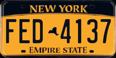 NY license plate FED4137