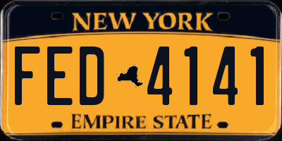 NY license plate FED4141