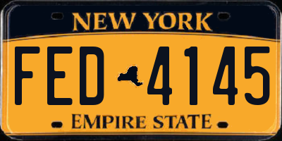 NY license plate FED4145