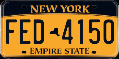 NY license plate FED4150