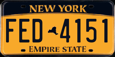 NY license plate FED4151