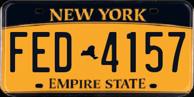 NY license plate FED4157