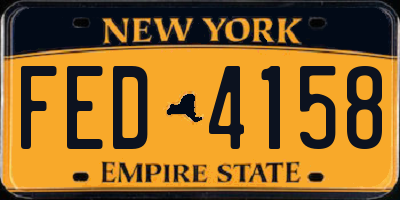 NY license plate FED4158