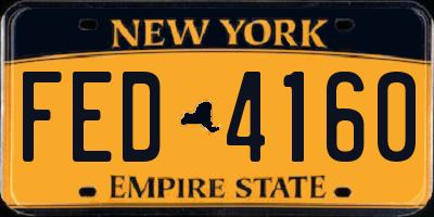NY license plate FED4160