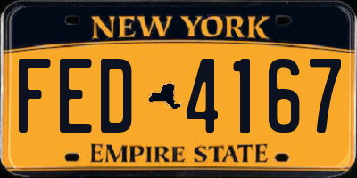NY license plate FED4167