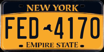 NY license plate FED4170