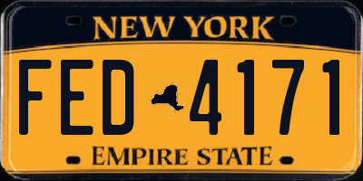 NY license plate FED4171